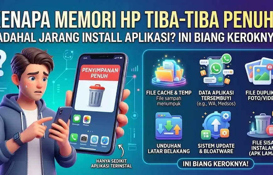 Kenapa Memori HP Tiba-Tiba Penuh Padahal Jarang Install Aplikasi?